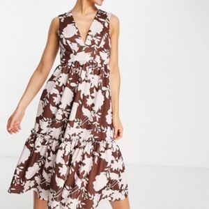 ASOS DESIGN peplum hem midi dress
